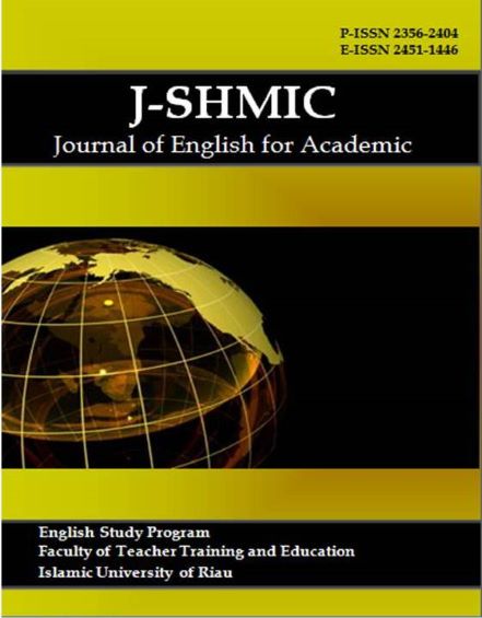 					View Vol. 9 No. 1 (2022): J-SHMIC: Journal of English for Academic
				