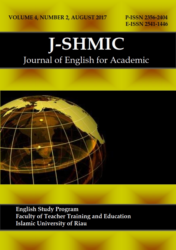 					View Vol. 4 No. 2 (2017): J-SHMIC(Journal of English for Academic)
				