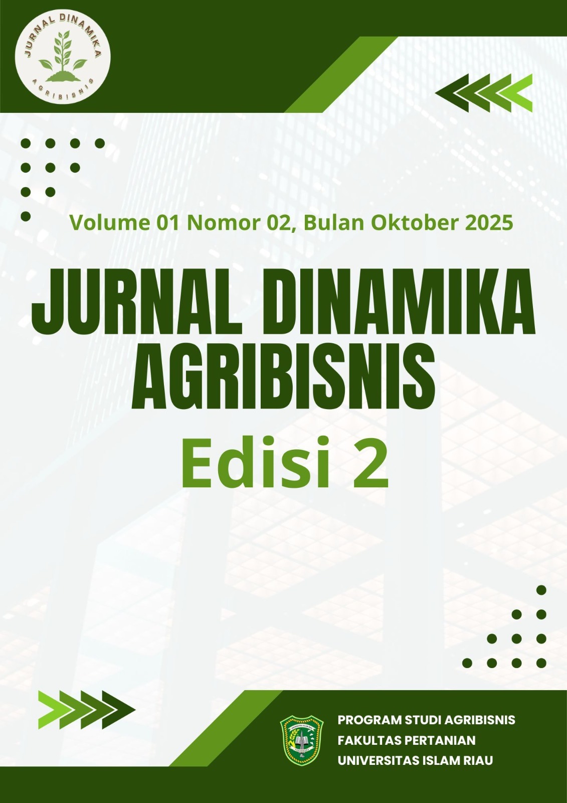 					View Vol. 1 No. 2 (2025): Jurnal Dinamika Agribisnis Edisi Oktober 2025
				