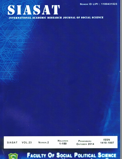 Cover SIASAT: Jurnal Ilmu Sosial FISIPOL UIR