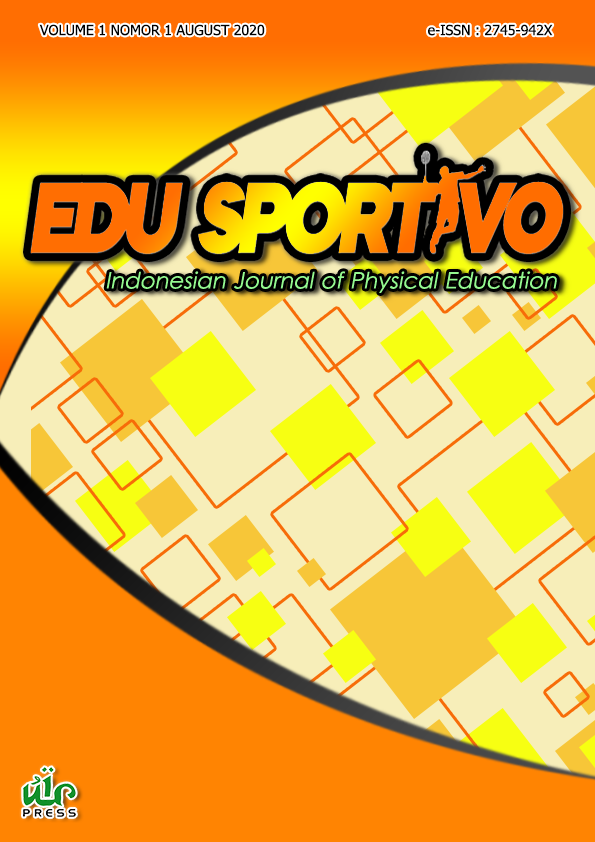 					View Vol. 1 No. 1 (2020): Edu Sportivo: Indonesian Journal of Physical Education
				