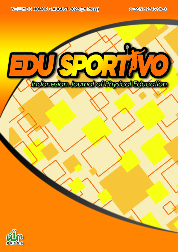 					View Vol. 3 No. 2 (2022): Edu Sportivo: Indonesian Journal of Physical Education
				