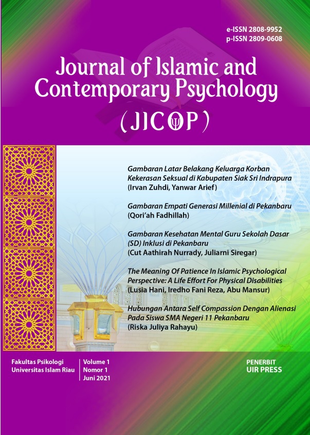 					View Vol. 1 No. 1 (2021): Journal of Islamic and Contemporary Psychology (JICOP)
				