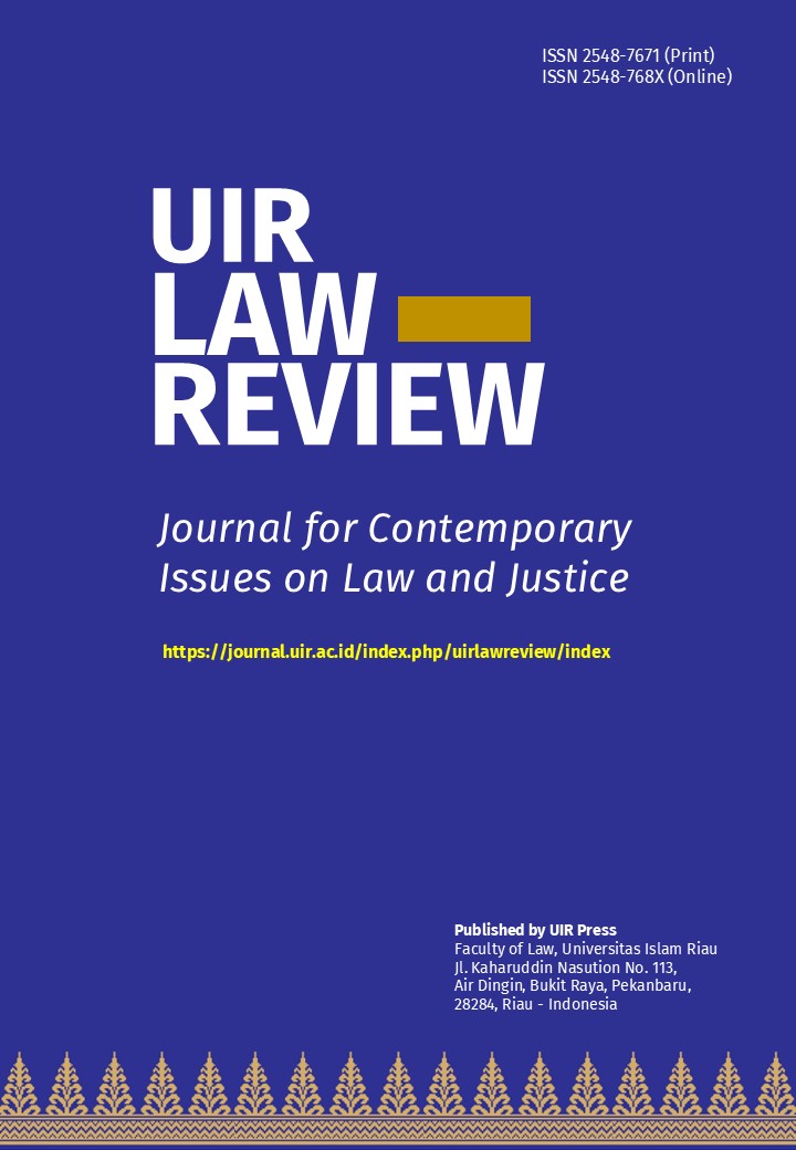 					View Vol. 10 No. 1 (2026): UIR Law Review
				